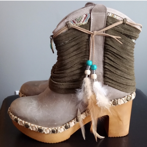 Nemonic Boho style platform cowboy boots - Picture 12 of 14